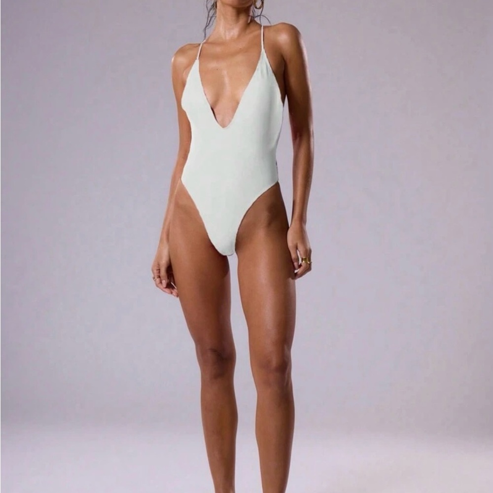 Elegant White One-Piece Swimsuit